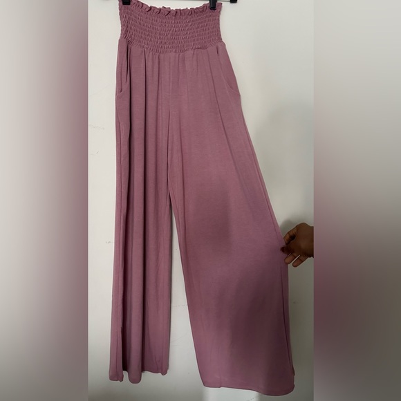 Light Rose Smocked Waistband Pants - Picture 3 of 3